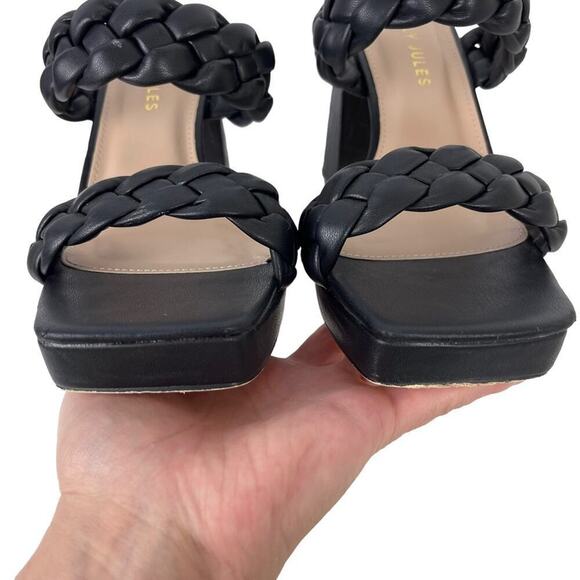 Sincerely Jules Black Platform Aurora Braided Straps Block Heel Sandals Size 10M - Picture 12 of 16